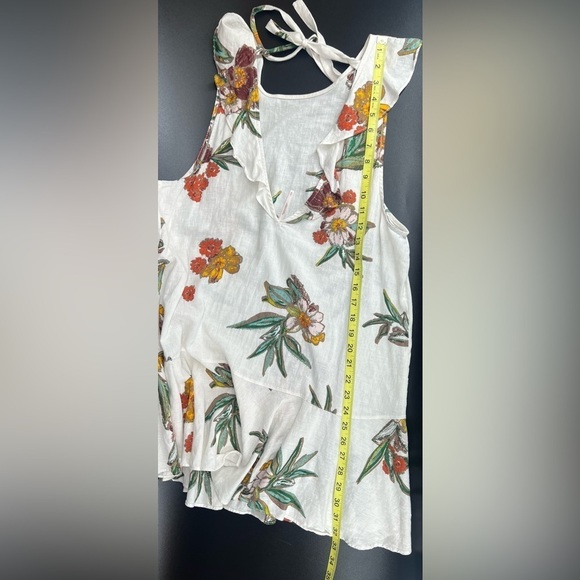Free People Summer in Tulum white linen blend tunic top or mini sun dress medium - Picture 10 of 12